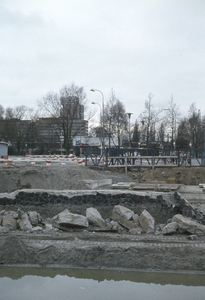 801553 Afbeelding van de werkzaamheden ten behoeve van de demping van een gedeelte van de Stadsbuitengracht te Utrecht, ...